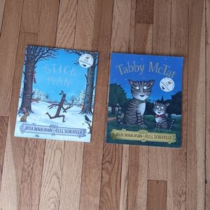 Scholastic Stick Man and Tabby McTat Books - Blue and Green Covers